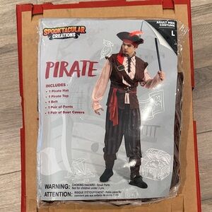Spooktacular Creations Men's Large Pirate Costume - Brown and Red